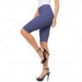 thumbnail image 2 of COUVER Women Ultra Stretchy Classic 5 Pocket Jeggings Bermuda Shorts Denim Blue 3XL, 2 of 8