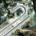 thumbnail image 3 of Euromax 12 inch Galvanized Rebar Stakes Heavy Duty J Hook Tent Stakes Ground Anchors for Trampoline, Canopy, Fence, Pack of 4（Silver）, 3 of 5