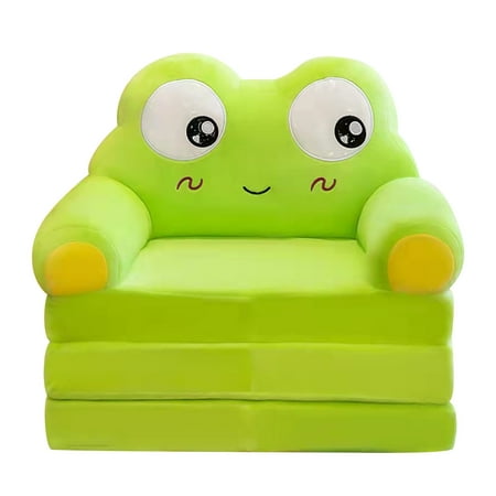 iOPQO Cushion Plush Foldable Kids Sofa Backrest Armchair 2 In 1 Foldable Children Sofa Cute Cartoon Lazy Sofa Children Flip Open Sofa Bed For Living Room Bedroom Without Liner Filler plush seat D