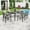 black+beige, variant on 7 Piece Patio Dining Set, Rectangular Table with 6 Chairs, Outdoor Furniture for Lawn, Backyard