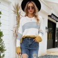 thumbnail image 4 of Ropa europea y americana, Jersey corto suelto, suéter a rayas informal con temperamento, otoño e invierno, 2023, 4 of 4