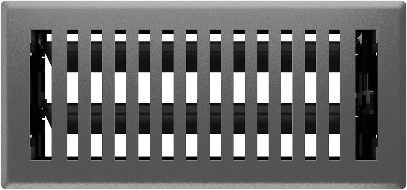 2-pack Imperial Montezuma Floor Register Classic Style - Adjustable Steel - 2 Pack, 4 x 10 Inch, Gray — Residential Use, Standard Application