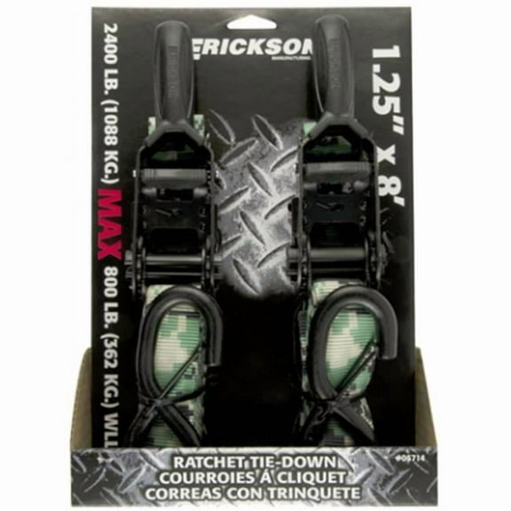 Erickson 5714 1.25 in. x 8 ft. Camouflage Ratchet Tie-Down Strap