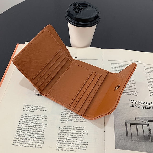 Cartera retro de tres pliegues con ranuras para tarjetas, billetera para estudiantes, tipo clip: estilo 1;