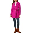 thumbnail image 2 of INSPIRE CHIC Juniors Mignon Col Rabattu à Simple Boutonnage Long Manteau Trench Ceinturé, 2 of 7