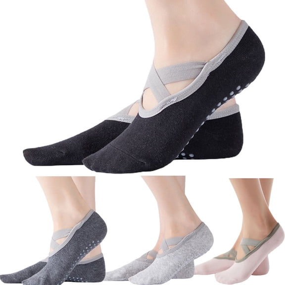 SPRING PARK 1 Pair Non Slip Yoga Socks for Women,Anti-Skid Socks for Pilates, Barre,Dance,Yoga Socks with Grips Ballet socks