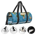 thumbnail image 5 of Xecao Earth View World Map print Round Travel Duffel Bag is a foldable gym bag with an inner pocket, perfect for travel sports, 5 of 8