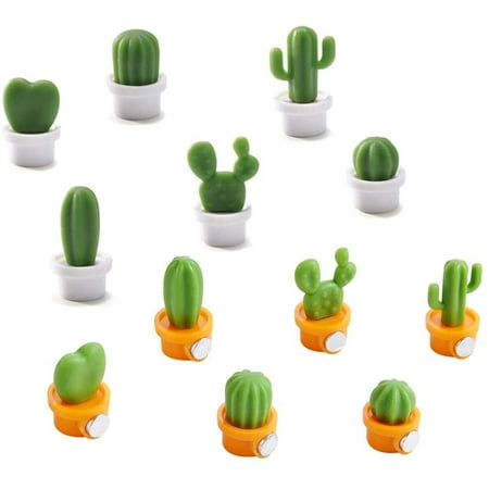 

12pcs Cute Succulent Plant Magnetic Cute Fridge Magnets Home Decor Fridge Stickers Creative Magnetic Message Notice Stickers Gift (White+Orange)
