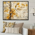 thumbnail image 2 of Designart "Beige and Yellow Birch Wood Forest Autumnal Palette I" Oversized Floral Framed Wall Art - Traditional Yellow Tree Birch Entryway Framed Wall Art, 2 of 7