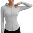 thumbnail image 4 of Women's UPF 50+ Sun Protection Hoodie Jacket Slim Yoga Sun Protection Top Long Sleeve Hoodless Casual Jacket, 4 of 8