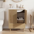 thumbnail image 3 of Smart FENDEE 22.83" Bathroom Vanity with Resin Sink, Storage Cabinet with Barn Door & Drawer, White, 3 of 9