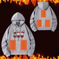 thumbnail image 1 of Sudadera con capucha para hombre, control de 7 áreas, color sólido, calefacción inteligente, sudadera de manga larga con capucha, blusa de poliéster para hombre, 1 of 9