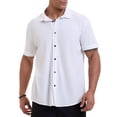 thumbnail image 6 of BLCHUNen Button Down Shirts for Men Short Sleeve Turn Down Summer Casual Tops Beach Vacation Plain Tee Shirts, 6 of 9