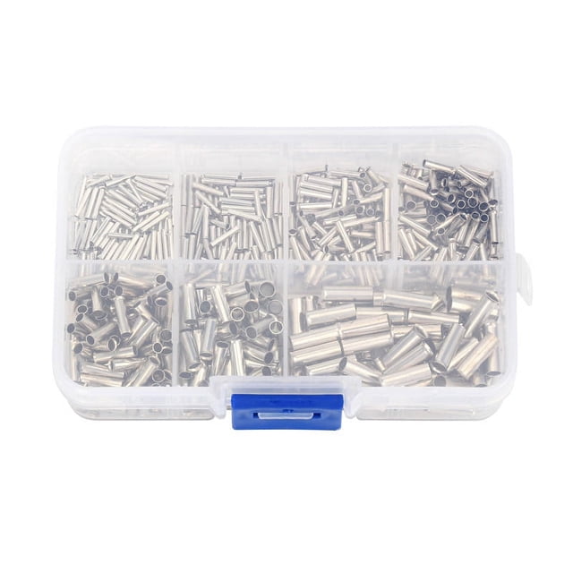 ckepdyeh 600 piezas 0,5 mm2-6 mm2 22-10 AWG casquillos de conector de cable sin aislamiento terminal de cable eléctrico cobre estañado desnudo
