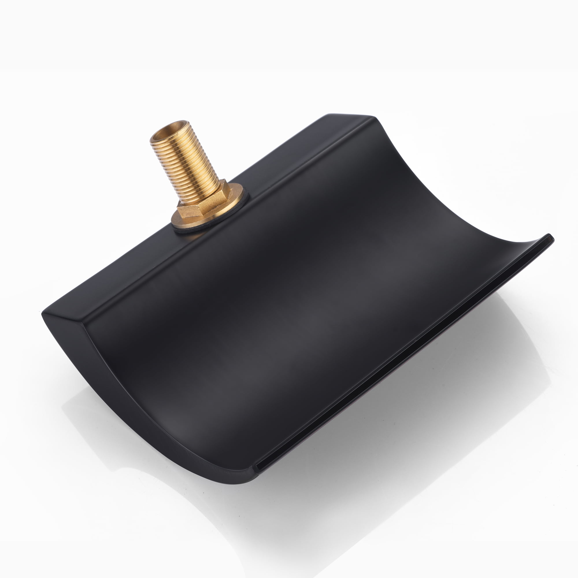 SUMERAIN Roman Bathtub Faucet 3 Hole Deck Mount High Flow Waterfall Tub Filler Black and Gold Finish