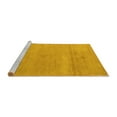 thumbnail image 2 of Ahgly Company Machine Washable Indoor Round Abstract Yellow Modern Area Rugs, 3' Round, 2 of 4