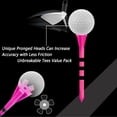 thumbnail image 7 of Golf Tees Plastic 3 1/4 2 3/4 inch Unbreakable 100 Pack, Bulk Long Stronger Upgrade More Durable Stable Reduce Friction Side Spin Tee Pink Pouple Gift for Men Women, 7 of 7