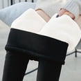 thumbnail image 2 of Gibobby leggings yoga Leggings de entrenamiento de felpa de color sólido grueso de longitud completa de cintura alta elástica para mujer（Negro， XXL), 2 of 5