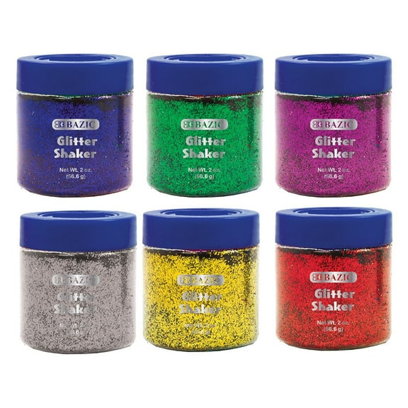 BAZIC Glitter Shaker Color, Halloween Sparkling Powder, 6-Packs