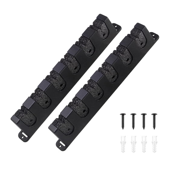 TAPDRA 6-Rod Fishing Pole Rack Horizontal Wall Mount Design Smooth Surface For Cabin Garage Storage Locker Use