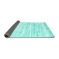 thumbnail image 2 of Ahgly Company Indoor Round Solid Turquoise Blue Modern Area Rugs, 5' Round, 2 of 4