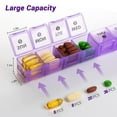 thumbnail image 3 of 2-Pack 7 Day Pill Organizer for Travel, Weekly Pill Boxes and Organizer, 14 Day XL Medication Organizer Dispenser for Fish Oils, 3 of 6