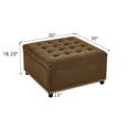 thumbnail image 6 of CQSXDA Multi-Functional Square Tufted  Storage Ottoman With Nailhead Trim For Small Spaces Living Room Accent Furniture, Coffee, 6 of 12