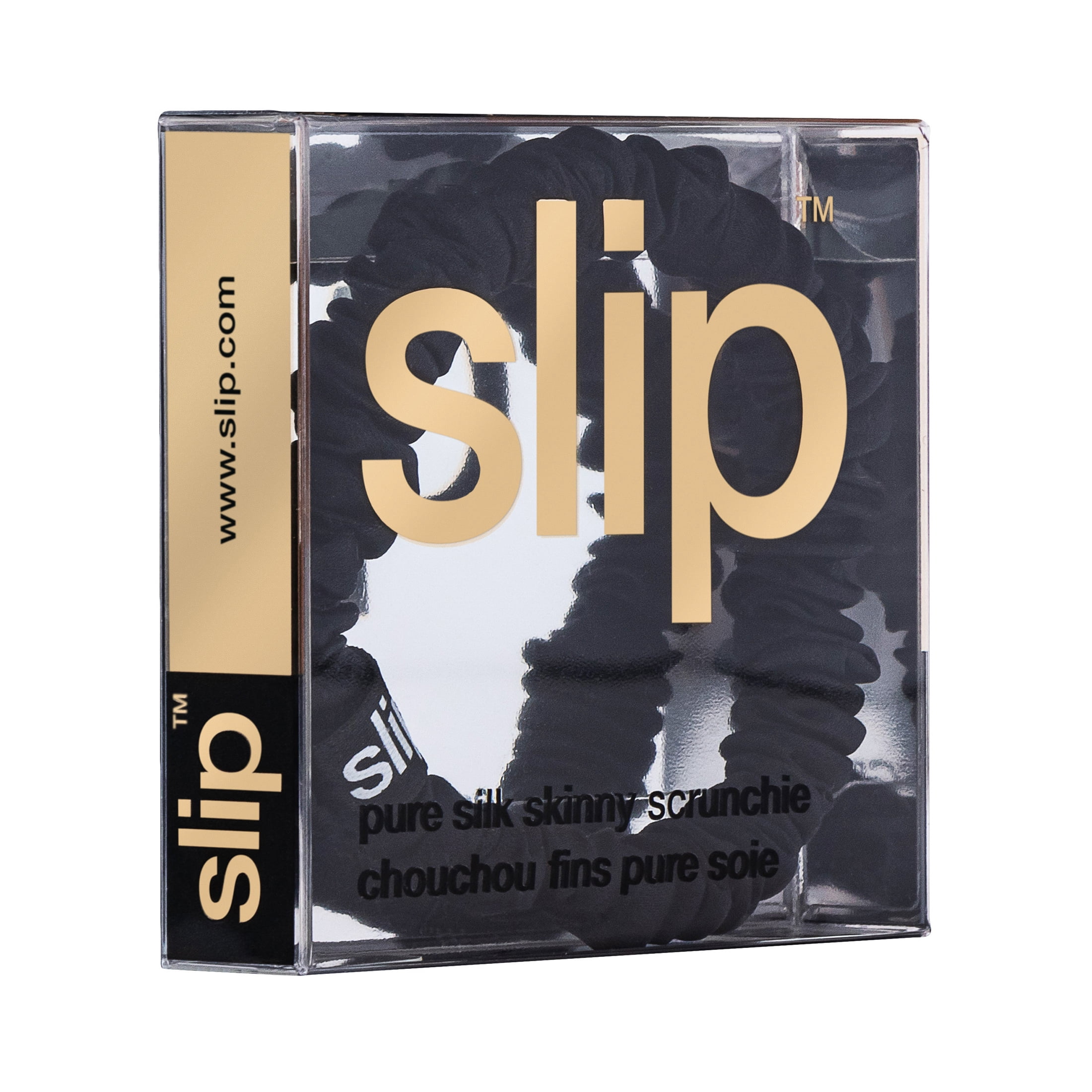 slip pure silk skinny scrunchie - black