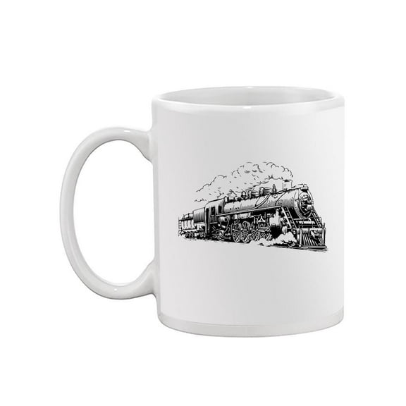 Train Sketch Mug - SPIdeals Designs,
