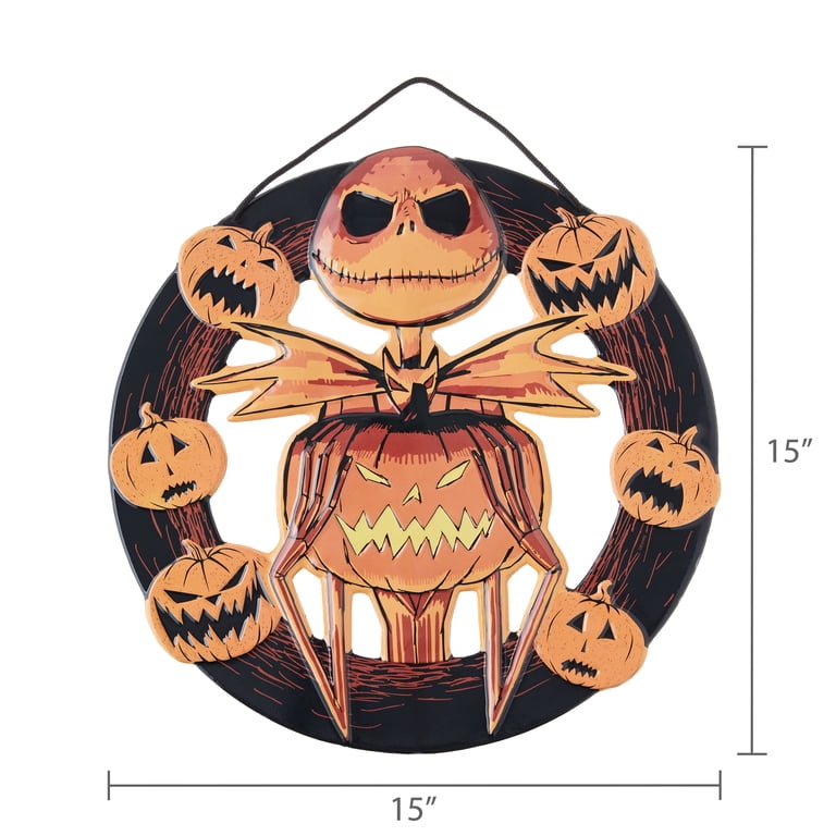 The Nightmare Before Christmas Embossed Metal Halloween Wreath