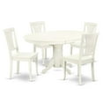 thumbnail image 2 of East West Furniture Avon 5-piece Wood Dining Set with Oval Table in Linen White, 2 of 6