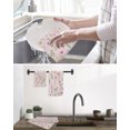 thumbnail image 5 of Pink Spring Floral Kitchen Dish Towels for Drying Dishes Set of 3, Flowers Botanical Elegant Pastoral Waffle Weave Microfiber Hand Tea Bathroom Towels Quick Dry & Absorbent Towel 12x12, 5 of 7