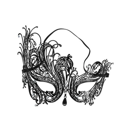 Women's Laser Cut Metal Venetian Masquerade Mask, Phoenix