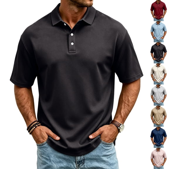 Polo Shirts for Men Classic Fit Short Sleeve Moisture Wicking Casual Collar Work Tops