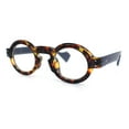 thumbnail image 5 of Retro Nerdy Hipster Round Thick Horn Rim Plastic Keyhole Sunglasses Tortoise Navy - Clear, 5 of 8
