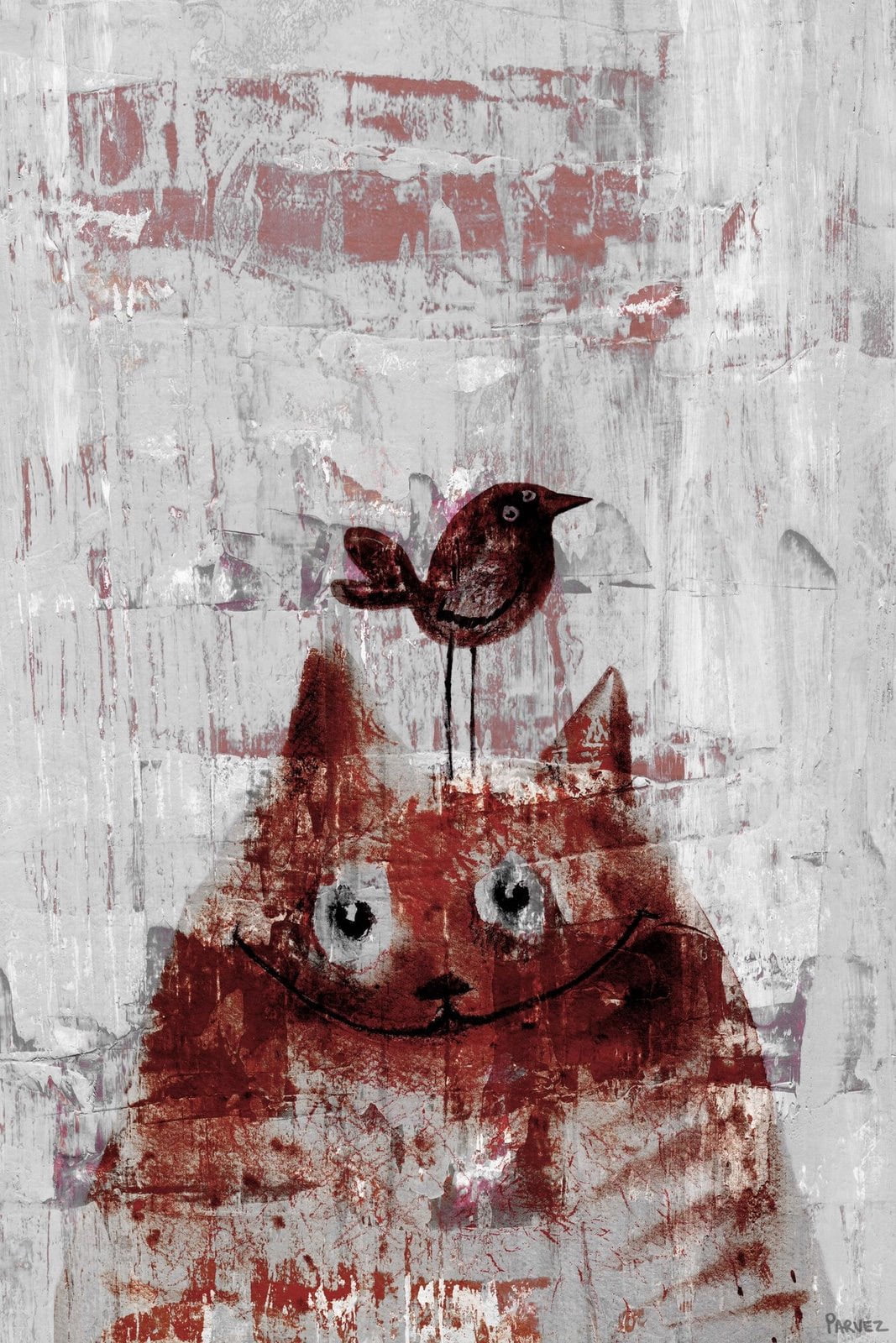 "Bird Head" Painting Print on Wrapped Canvas