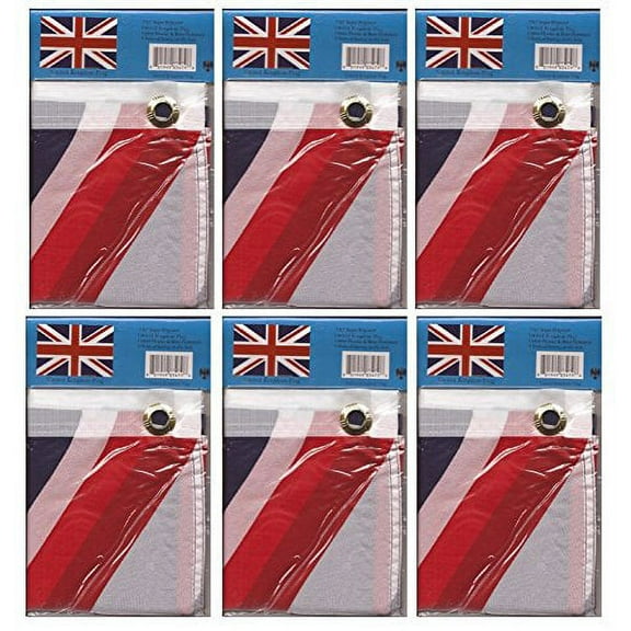 SIX PACK United Kingdom 3'x5' Polyester Flags; UK 3x5 Polyester Outdoor Flag