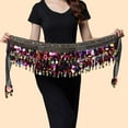 thumbnail image 2 of Fsqjgq Belly Dance Scarf Chiffon Skirt Wrap Performance Scarf Skirt with Coins for Yoga Belly Dancing Carnival Mini Skirts, 2 of 4