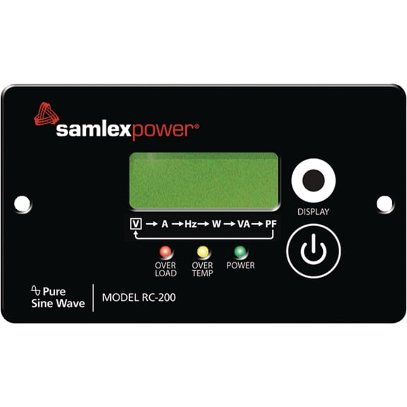SamlexPower RC-200 Remote Control Panel for PST Series 1,500W & 2,000W Inverters