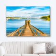 thumbnail image 2 of wall26 Canvas Print Wall Art Wooden Pier Springtime Forest River View Nature Wilderness Photography Realism Rustic Scenic Landscape Zen Colorful for Living Room, Bedroom, Office - 12x18 inches, 2 of 5