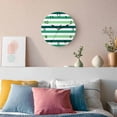 thumbnail image 3 of Wall Clock Green Stripes Clocks PVC Silent Non-Ticking Battery Operated Decorative White Classic Striped Round Clock for Home Living Room Kitchen Bedroom Office School Wall Decor 10 Inch, 3 of 9
