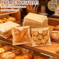 thumbnail image 2 of 7.1x7.8 Inch Paper Bakery Bagel Bags with Window,100 Pack Cookie Packaging Bags with Seal, Heat Sealable Grease Resistant To Go Single Cookie Bagsfor Treat, Donut, Cake Slice, Scone, Brownie, 2 of 7