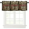 thumbnail image 2 of Coffee Beans English Small Curtain Rod Pocket Short Curtains Half Drapes Partition Cabinet Door Window Curtains Home Decor, 2 of 6