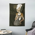 thumbnail image 1 of African Woman Tapestry, Sketch of Stylish Pretty African Lady Ancient Ethnic Geometric Doodles, Wall Hanging for Bedroom Living Room Dorm Decor, 40W X 60L Inches, Taupe Pale Brown, by Ambesonne, 1 of 2