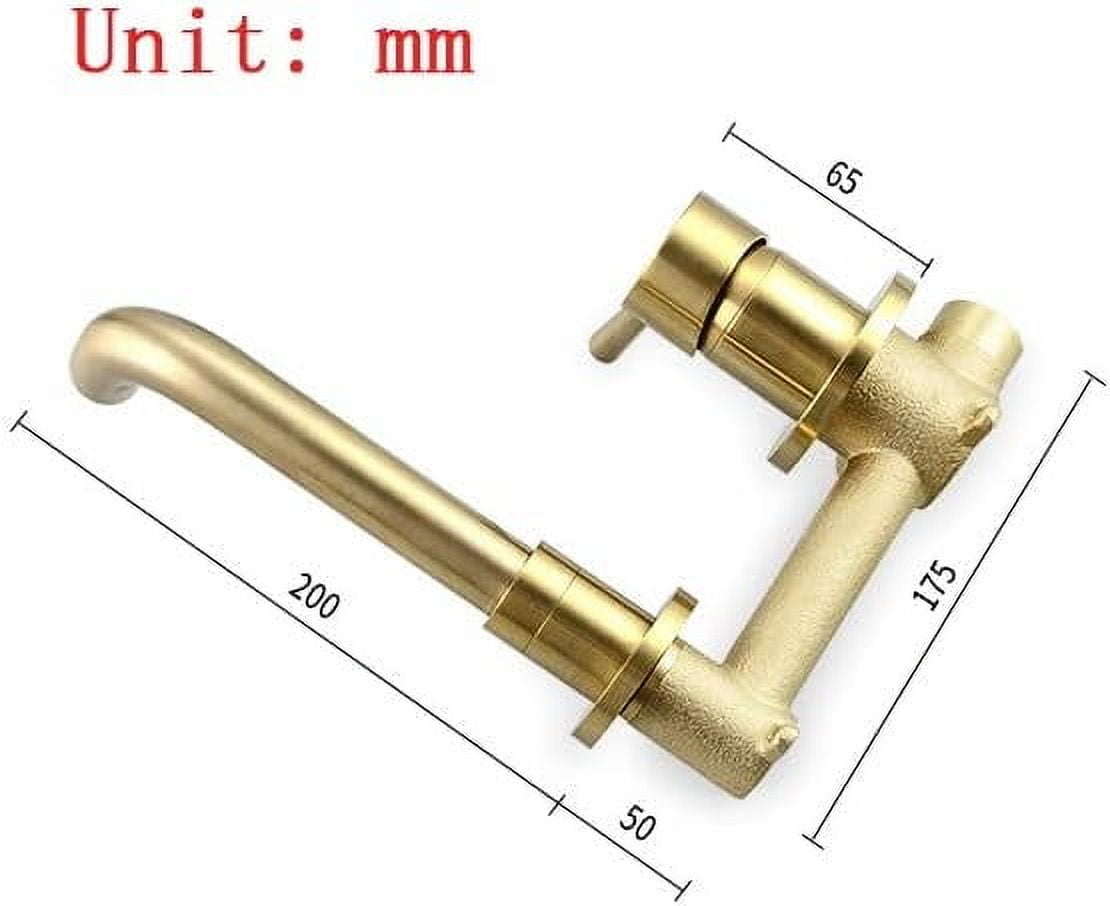 Wall Mount Bathroom Faucets,Brass Basin Sink Mixer Tap Faucet Hot and Cold,Bathroom Sink Faucet,White