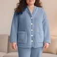 thumbnail image 1 of Timegard Womens Winter Coats Fuzzy Fleece Warm Pajamas Tops Button down Loungewear Comfy Thick Pjs, 1 of 8