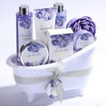 Bath and Body Gift Sets for Women 8 Pcs Lavender and Honey Spa Baskets