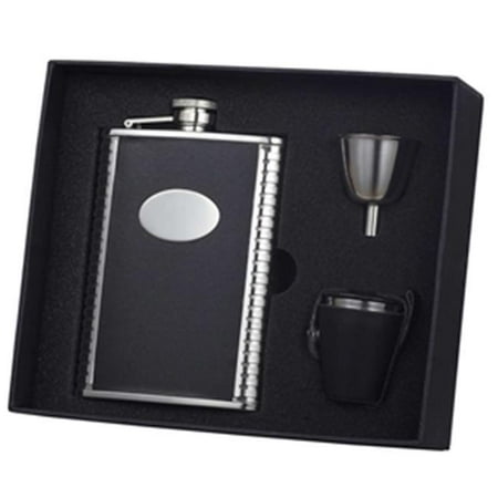 

Eclipse Z Black Leather 8 oz Deluxe Flask Gift Set with 3 Shot Cups