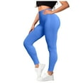 thumbnail image 3 of COMVALUE Lifting Leggings for Women 2026 Gym Seamless Workout Leggings Mid Low Waist Tummy Control Yoga Pants (Blue, L), 3 of 8