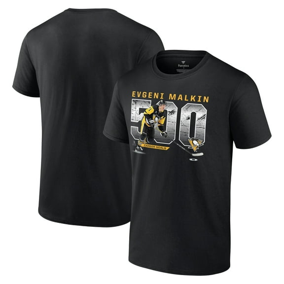 Men's Evgeni Malkin Black Pittsburgh Penguins 500 Goals T-Shirt